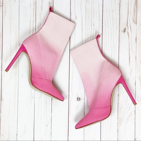 Steve Madden Dianne Pink Ombré Knit Stiletto Boot Size 8 Women‎ - Picture 2 of 11